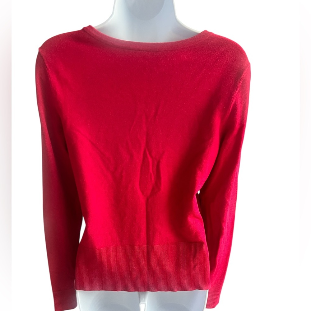 White House Black Market Dark Red Snap Button Cardigan M - Picture 2 of 4